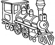 Coloriage Locomotive de train moyen de transport