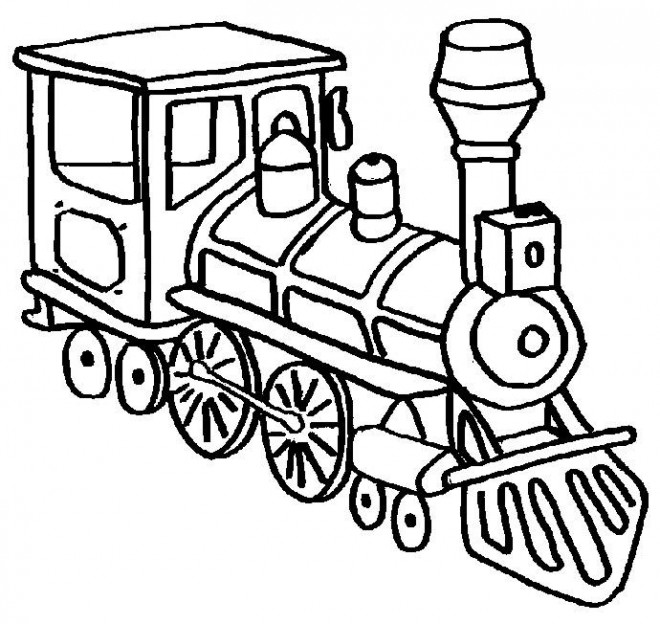 Coloriage Locomotive de train moyen de transport dessin gratuit à imprimer