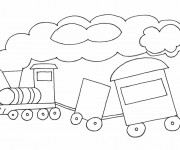 Coloriage Locomotive d&eacute;gage le vapeur