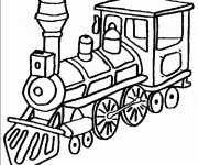 Coloriage Locomotive en noir