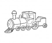 Coloriage Locomotive et Wagon maternelle