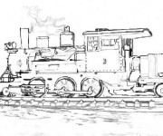 Coloriage Locomotive réaliste