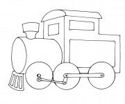 Coloriage Locomotive stylis&eacute; simple