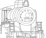 Coloriage Locomotive vue de face