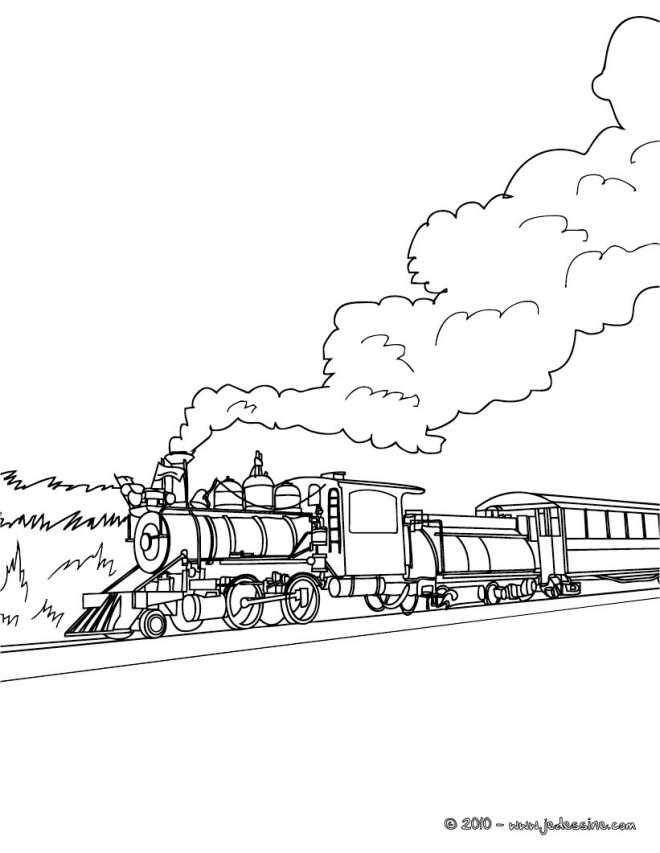 Dessin Train A Vapeur / Vieux Vapeur Locomotive Vendange Main Vapeur