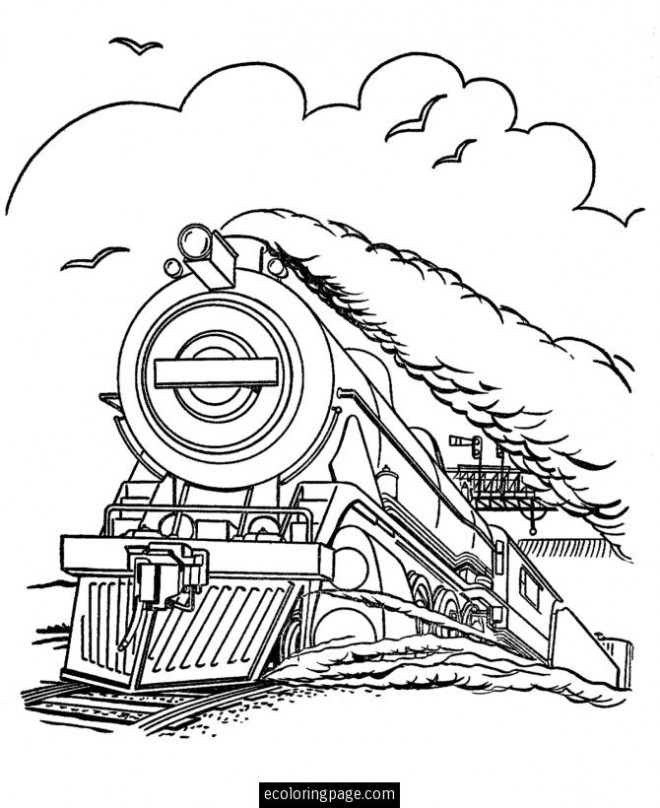Coloriage et dessins gratuits Train se poursuit sur le Chemin de fer à imprimer