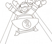 Coloriage Luge de course maternelle