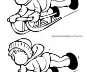 Coloriage Luge et enfant à compléter