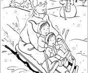 Coloriage et dessins gratuit Luge Noel à imprimer