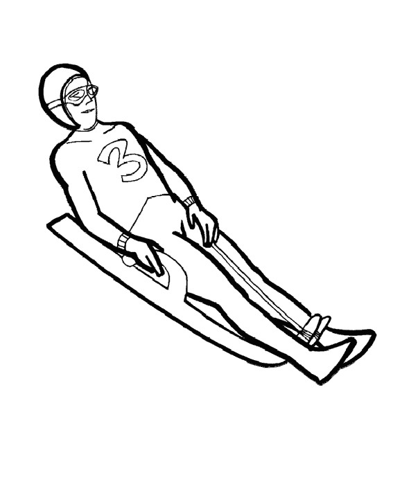 Coloriage Luge Sport Dhiver Dessin Gratuit à Imprimer