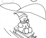 Coloriage et dessins gratuit Ous sur Luge à colorier à imprimer