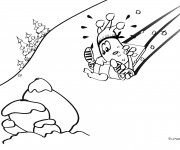 Coloriage Paysage qui fait rire de La Luge