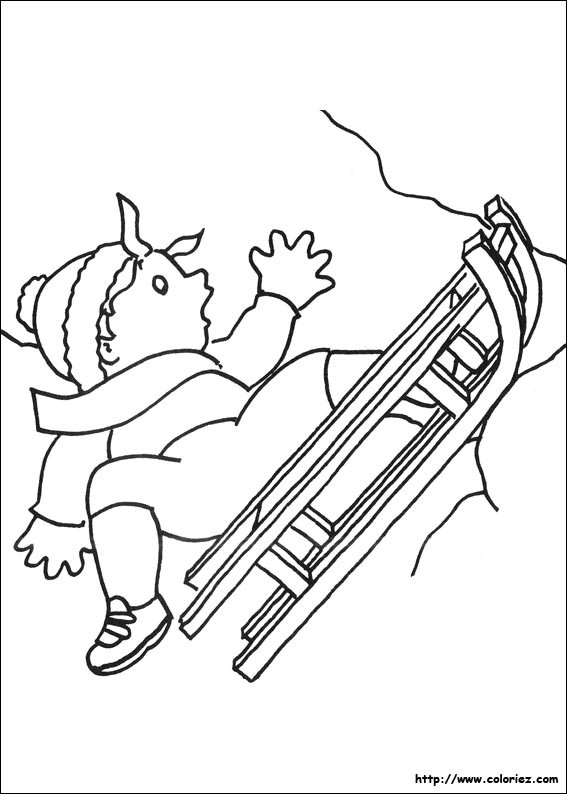 Coloriage Petit Garçon Sur La Luge Dessin Gratuit à Imprimer