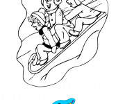 Coloriage Ski sur la Luge