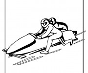 Coloriage Sport Luge vecteur