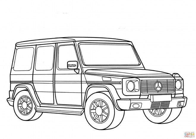 Coloriage Mercedes 4x4 Classe G Dessin Gratuit à Imprimer