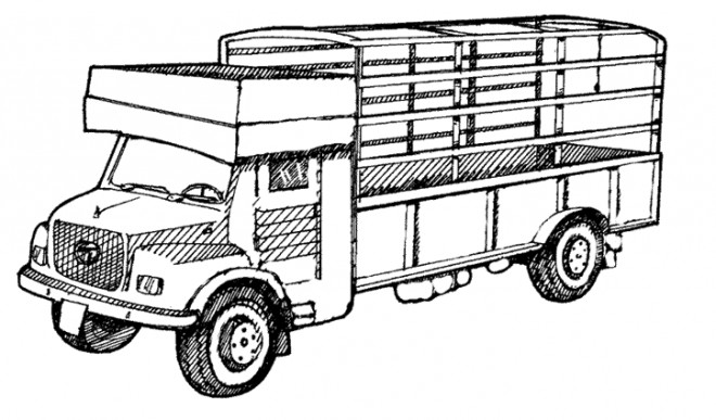 Coloriage et dessins gratuits Modèle de camion Mercedes à imprimer