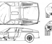 Coloriage plan technique de voiture Mercedes