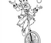 Coloriage et dessins gratuit Artiste de cirque sur monocycle à imprimer