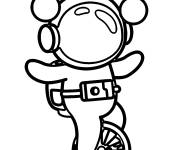 Coloriage Astronaute drole &agrave; monocycle