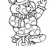 Coloriage Clown de cartoon sur Monocycle