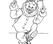 Coloriage Clown et Monocycle pour maternelle