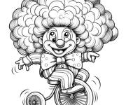 Coloriage Clown hilariant &agrave; monocycle