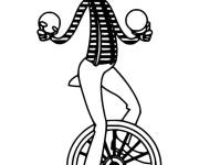 Coloriage Homme sur le monocycle
