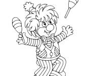 Coloriage Jongleur sur le monocycle