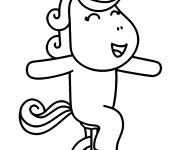 Coloriage Licorne &agrave; monocycle
