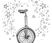 Coloriage monocycle &agrave; motif en &eacute;toiles