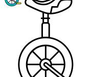 Coloriage monocycle avec mod&egrave;le en couleurs