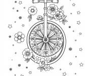 Coloriage monocycle en art lin&eacute;aire