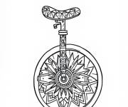 Coloriage et dessins gratuit monocycle en formes magiques à imprimer