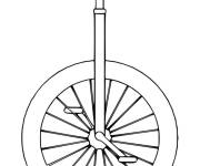 Coloriage monocycle en noir et blanc