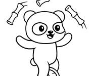 Coloriage Panda mignon sur le monocycle