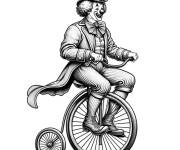 Coloriage Sc&egrave;ne r&eacute;aliste de clown &agrave; monocycle