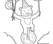 Coloriage Singe avec des ballons &agrave; monocycle