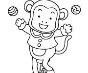 Coloriage et dessins gratuit Singe de crique &agrave; monocycle à imprimer