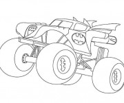 Coloriage Batman Monster Truck facile