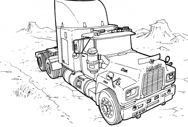 Coloriage Camion Américain Dessin Gratuit à Imprimer