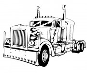 Coloriage Camion couleur noir et blanc