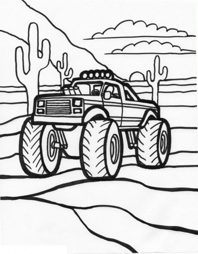 Coloriage et dessins gratuits Monster Truck américain à imprimer