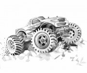 Coloriage et dessins gratuit Monster Truck au crayon à imprimer