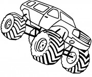 Coloriage Monster Truck aux roues surdimensionnées