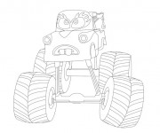 Coloriage Monster Truck avec visage