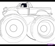 Coloriage Monster Truck en noir