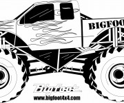 Coloriage Monster Truck en noir et blanc