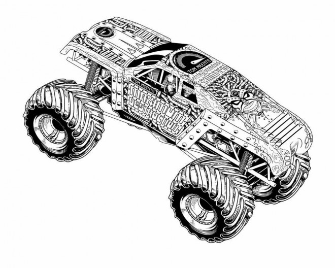 Coloriage Monster Truck Maximum Destruction dessin gratuit à imprimer