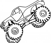 Coloriage Monster Truck qui cabre